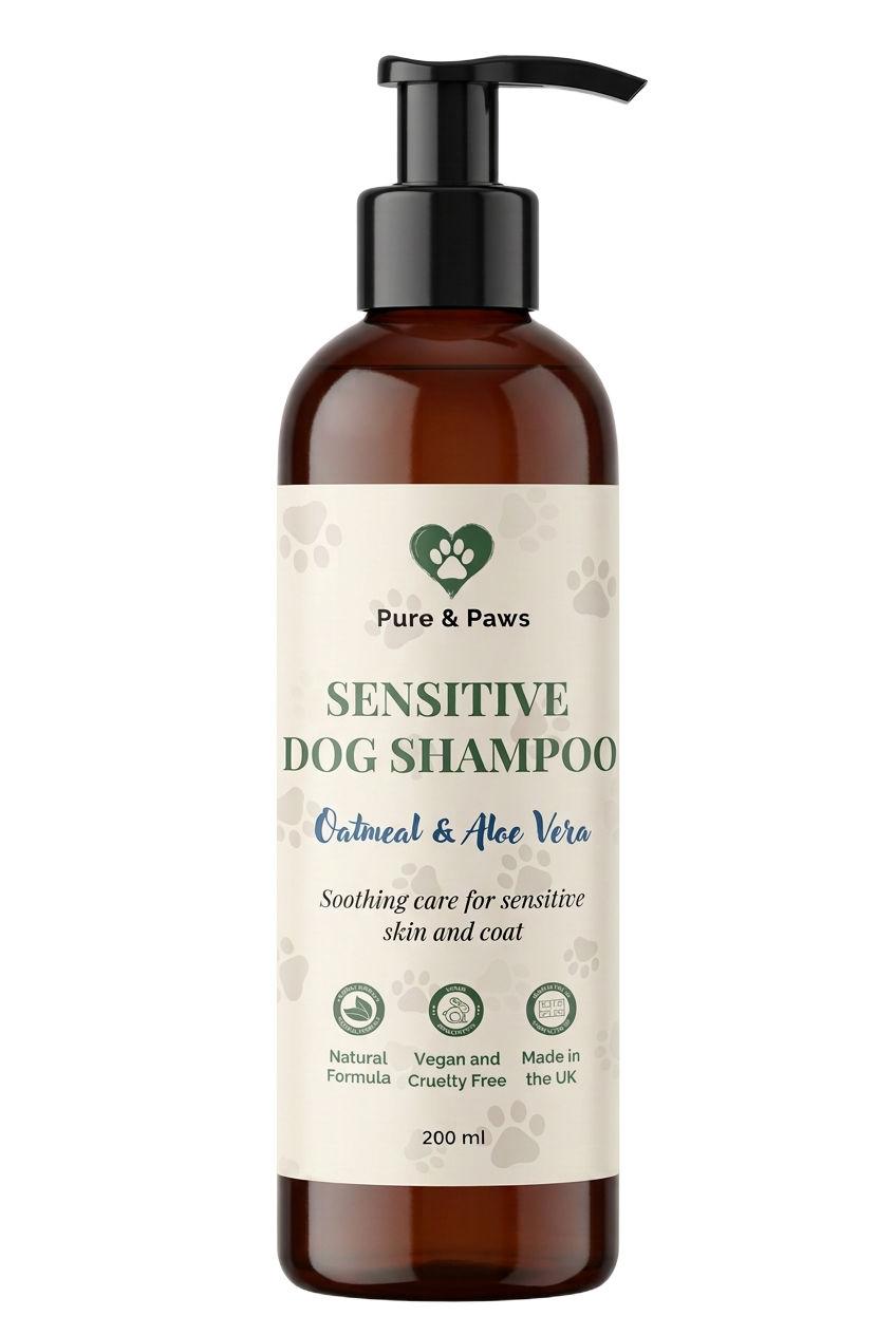 Soothing Dog Shampoo for Sensitive Skin – Oatmeal & Aloe (200 ml)